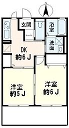 なつすずみ 2DKの間取図画像
