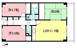 ハートピア.イイダD棟 3LDKの間取図画像