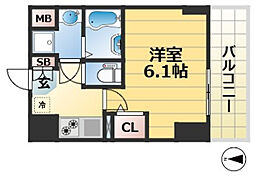 神戸国香通Futur 1Kの間取図画像