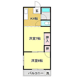 アゾノハイツ 2Kの間取図画像