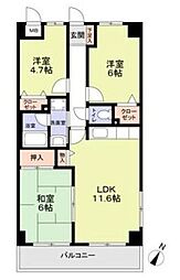 アーサヒルズ 3LDKの間取図画像