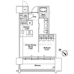 ザ六本木東京クラブレジデンス 1LDKの間取図画像