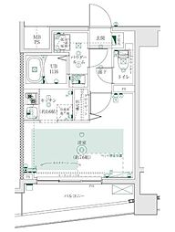 フェルクルール田端ルネサンスコート 3階1Kの間取り