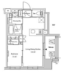 ザ・パークハビオ蕨 2階1LDKの間取り