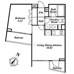ル・シヤージュ　神宮前 2階1LDKの間取り