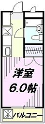 グランドール大南B棟 1Kの間取図画像