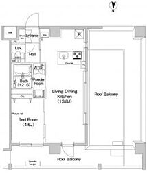 プラウドフラット森下3 1LDKの間取図画像