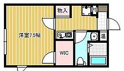 コンポジット上野毛 3階1Kの間取り