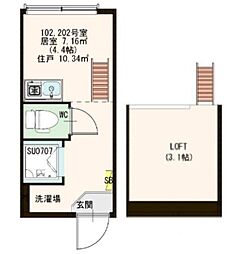Stage高田馬場 ワンルームの間取図画像