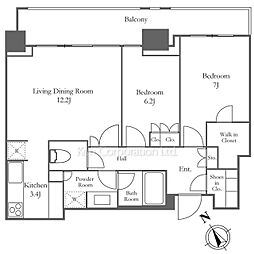 パークコート六本木ヒルトップ 2LDKの間取図画像