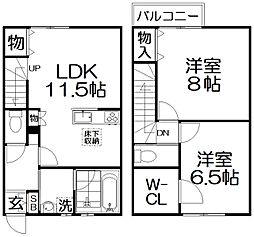 シャーンティ3 2LDKの間取図画像