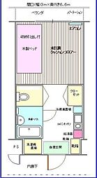 ウィンドベル学生マンション 1Kの間取図画像