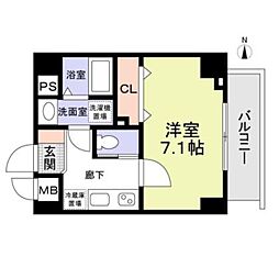 テオリア府中 1Kの間取図画像