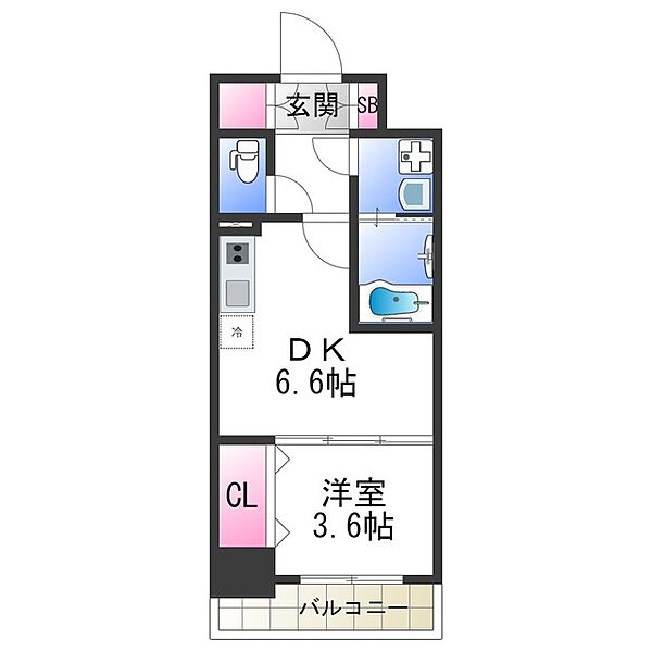 メルベージュ布施 ｜大阪府東大阪市足代北２丁目(賃貸マンション1DK・4階・28.05㎡)の写真 その2