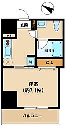 PrimaSKムサシコスギ 1Kの間取図画像
