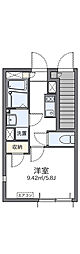 レオネクストベルフォンターナ 1Kの間取図画像