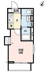 大和市中央林間5丁目アパート 1Kの間取図画像