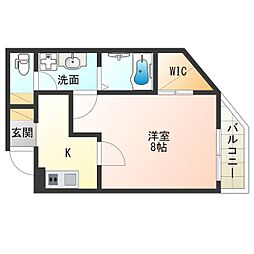クレール西淀川 1Kの間取図画像