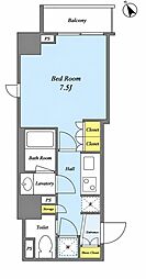 カーサスプレンディッド三田慶大前 1Kの間取図画像