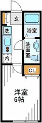 BLUE OCEAN上大岡 1Kの間取図画像