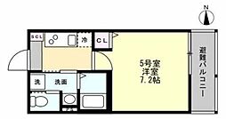 Felice元住吉 1Kの間取図画像