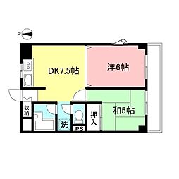 グリーンハイツA 1LDKの間取図画像