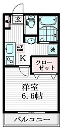 エルスタンザ中野上高田 1階1Kの間取り