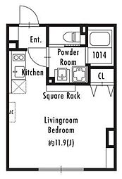 GRAN PASEO市谷仲之町 1階ワンルームの間取り