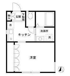 エスプワール千駄木 1Kの間取図画像