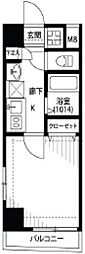 プレール・ドゥーク多摩川 1Kの間取図画像