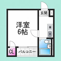サンライズオオトリ 1Kの間取図画像