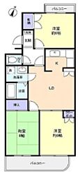 サンフラワーハイツ志津 3LDKの間取図画像