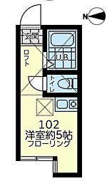 ユナイト矢向バディントン 1階ワンルームの間取り