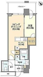 クロスエアタワー 1LDKの間取図画像
