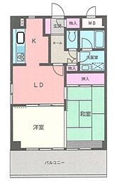エフ・ティープラザ相模大野 2LDKの間取図画像