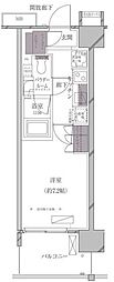 A-standard芝浦 1Kの間取図画像