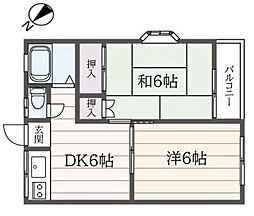 タカイチハイツＡ 1階2DKの間取り