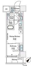 パークアクシス横浜伊勢佐木町通り 1DKの間取図画像