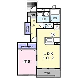 フォーシーズンE 1LDKの間取図画像