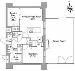 コンフォリア・リヴ西大島ＳＯＵＴＨ 1階1SLDKの間取り
