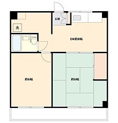 古澤マンション 2LDKの間取図画像