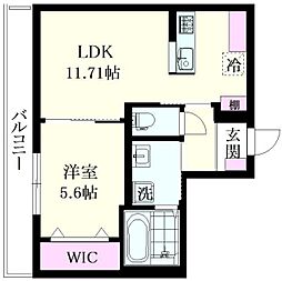 NSGATE扇大橋 3階1LDKの間取り