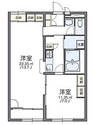 レオパレスマロンハイツ3 1LDKの間取図画像