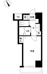 スカイコート芝壱番館 1Kの間取図画像