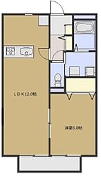 アゼリア 1LDKの間取図画像