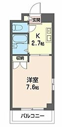 ソレイユ三和 1Kの間取図画像