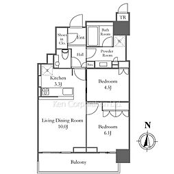 ザ・パークハウス晴海タワーズティアロレジデンス 2LDKの間取図画像