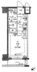 ライジングプレイス桜木町二番館 1Kの間取図画像