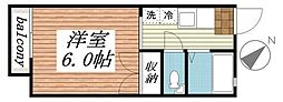 ザ・テラス 1Kの間取図画像