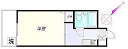 ハイツベルグ上池台 1Kの間取図画像